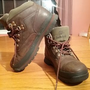 Timberlands hiking boots.